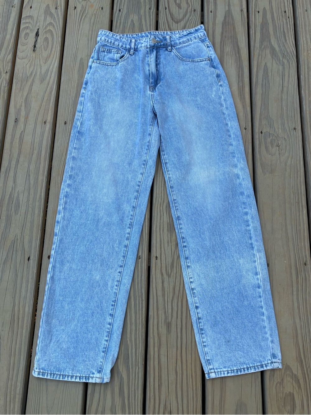 SHEIN Light Blue Straight Leg Jeans